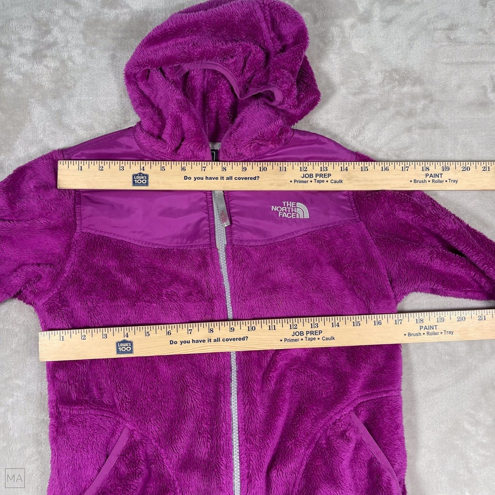 The North Face Girls Full Zip Jacket Fleece Fuzzy Hoody Outdoors L 14_16 Fuchsia - Picture 4 of 7